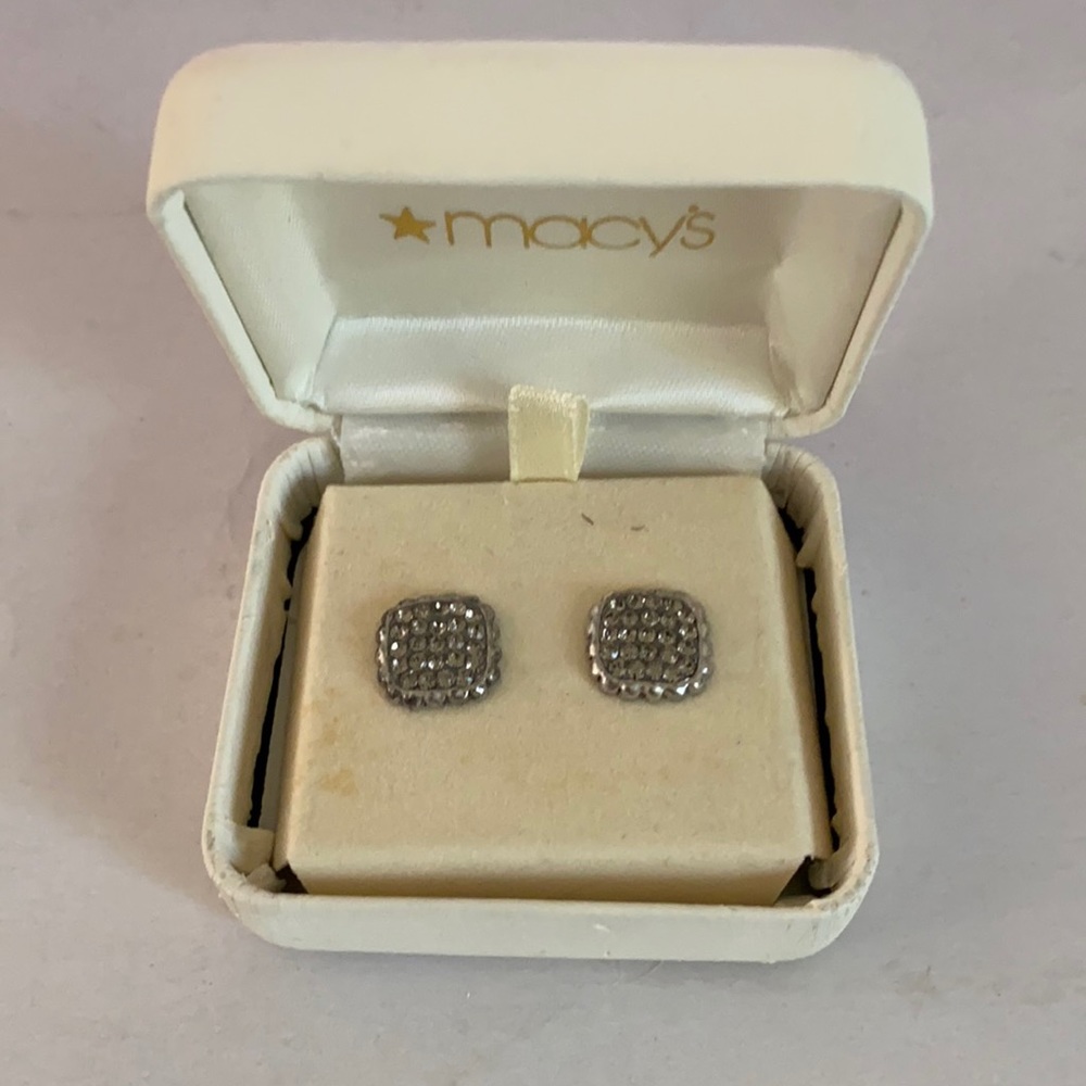 PIERCING PAGODA Silver Tone Embellished Earrings